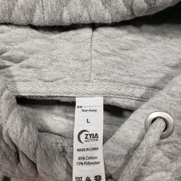 Zyia Active Sweatshirt Women s Large Gray Pull Over Hoodie Embroidered Logo - Picture 5 of 10